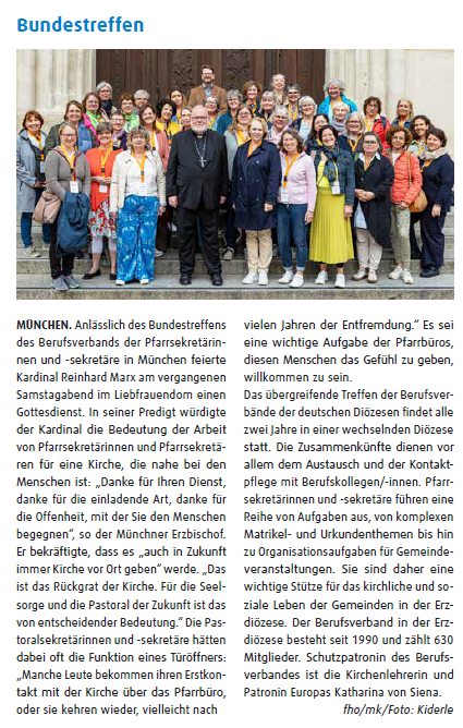 Bundestreffen der Pfarrsekretärinnen und -Sekretäre